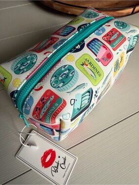 Blush Crush | Colorful Sardine Print Cosmetic Zipper Pouch